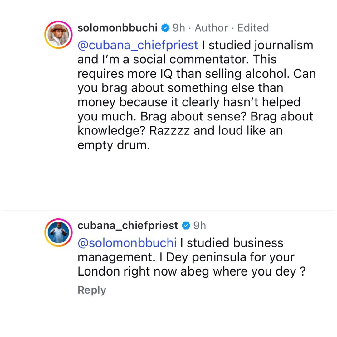 Cubana Chiefpriest and Solomon Buchi trade words online over viral ?Cemetery chilling